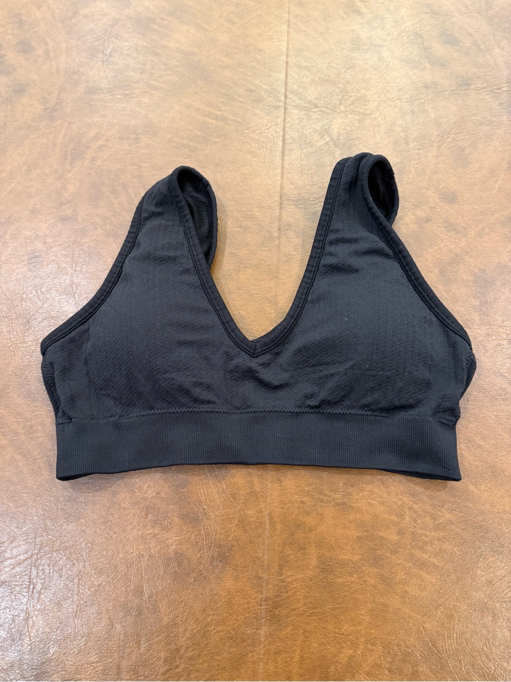 Aerie Black Seamless V-Neck Bralette - Women Intimates Size Large with Padding